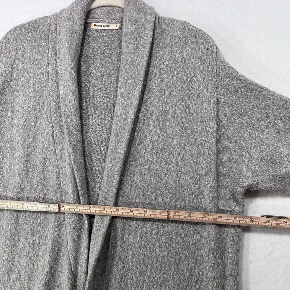 Marine Layer Cardigan Women L Quinn Duster Cardigan Frost Grey Open Long Soft - Picture 8 of 12